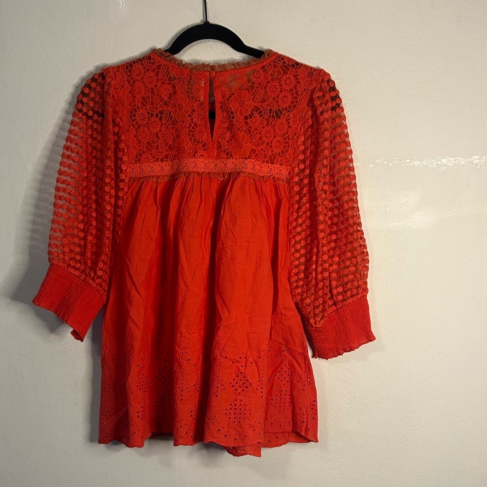 Anthropologie Conditions Apply Bertha Eyelet Lace Blouse - Picture 3 of 5